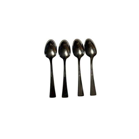 Oneida Silver Place/Oval Soup Spoon 4-Piece Set Stainless Steel Script Pattern - Picture 5 of 5